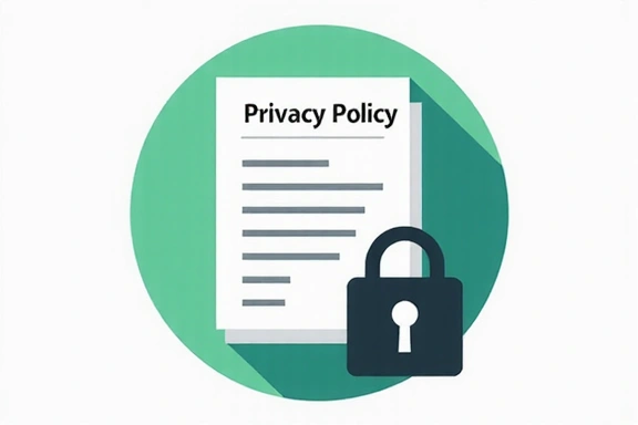 Privacy policy document icon with a padlock